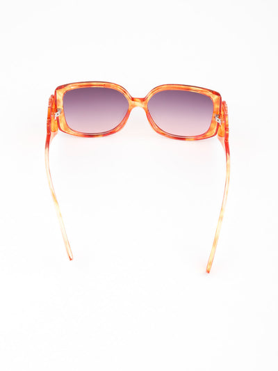 Odette Women Orange And Indigo Oversized Sunglasses