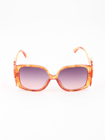 Odette Women Orange And Indigo Oversized Sunglasses