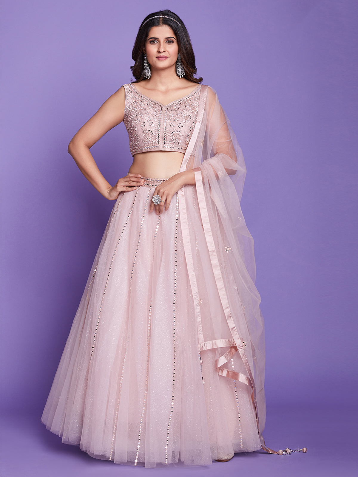 Peach purple silk Indian wedding lehenga choli 1005 | Indian wedding lehenga,  Beautiful bridal dresses, Designer lehenga choli