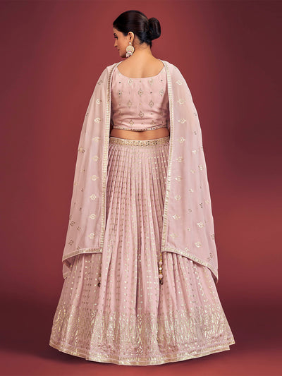 Odette Lilac Georgette Embellished Stitched Lehenga Set  For Women