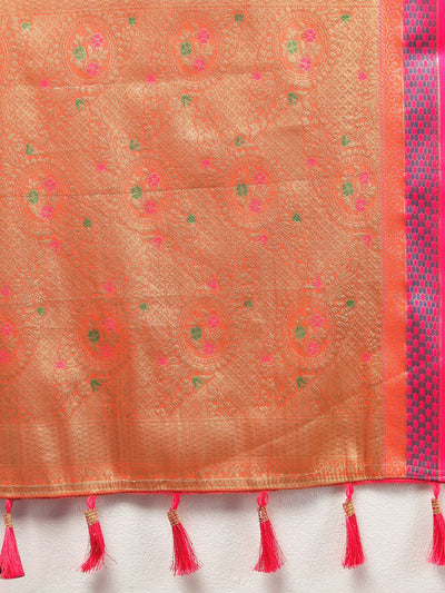 Odette Cream Kanjivaram Silk Woven Saree with Unstitched Blouse for Women