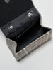 Odette Grey And Brown Jute Embellished Clutch For Women
