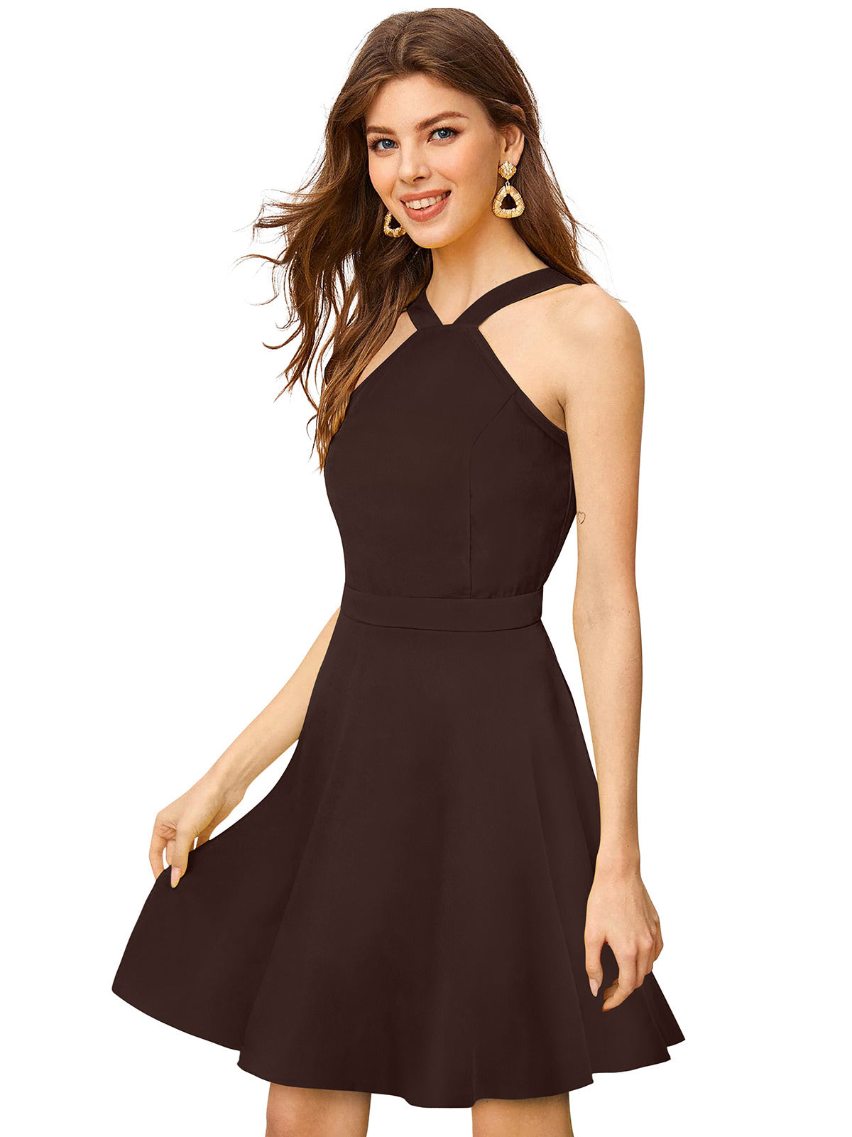 Amazon.com: Little Black Dress for Women Skater Dress Summer Flowy Vintage  Dress Short Sleeve Black Gothic Dress Black S : Clothing, Shoes & Jewelry