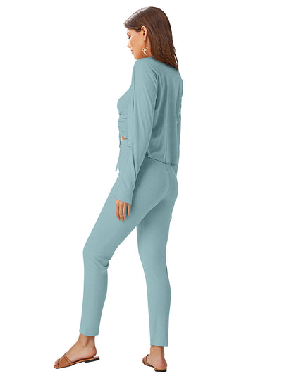 Odette Light Blue Co ord Set For Women