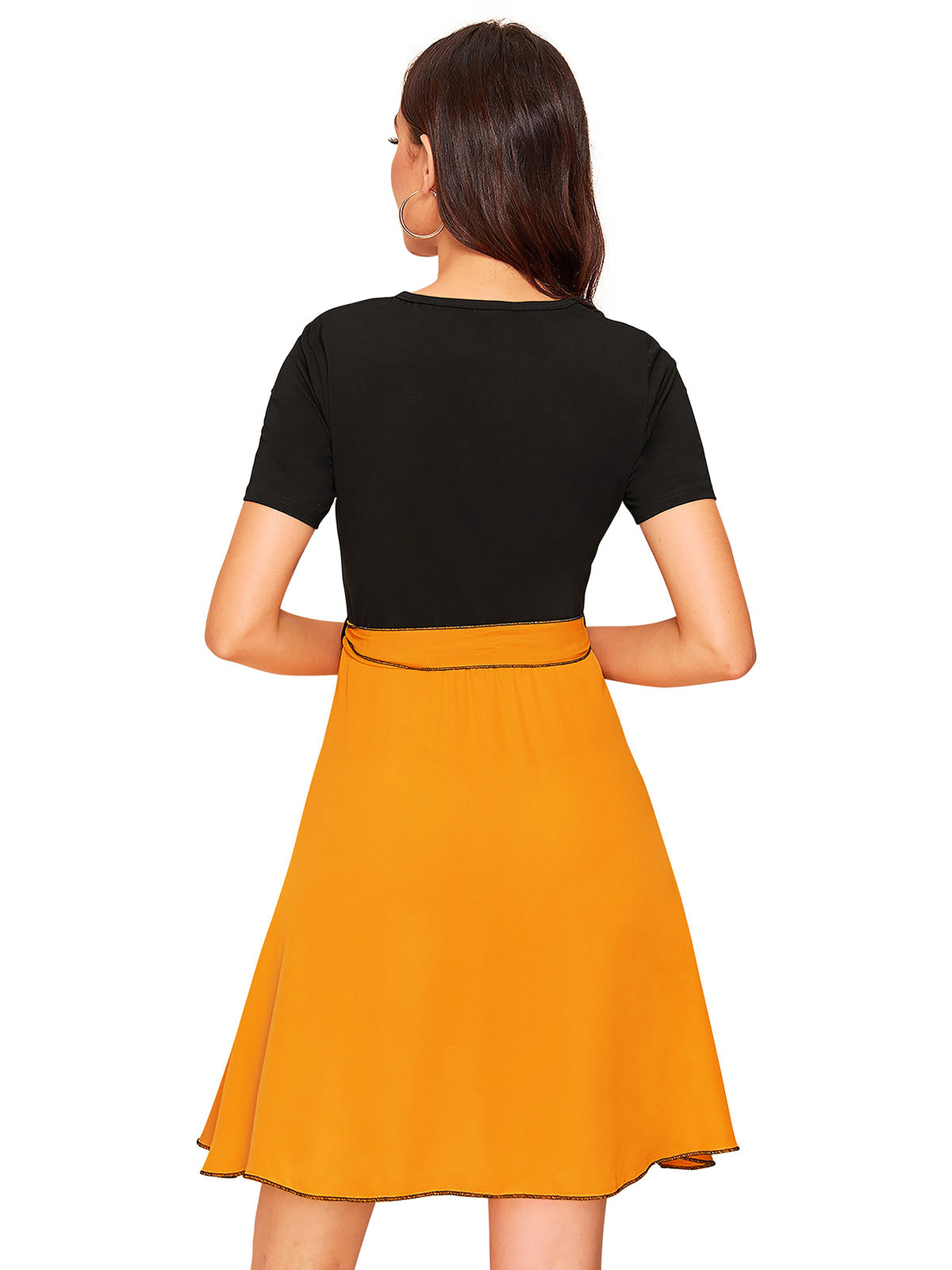 Odette Yellow Knit Fabric Dress For Women