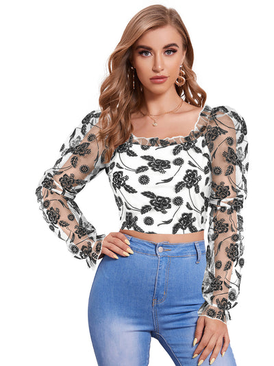 Odette White Polyester Printed Top For Women