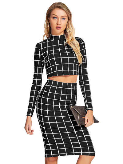 Odette Black Knit Fabric Stitched Co Ord Set For Women