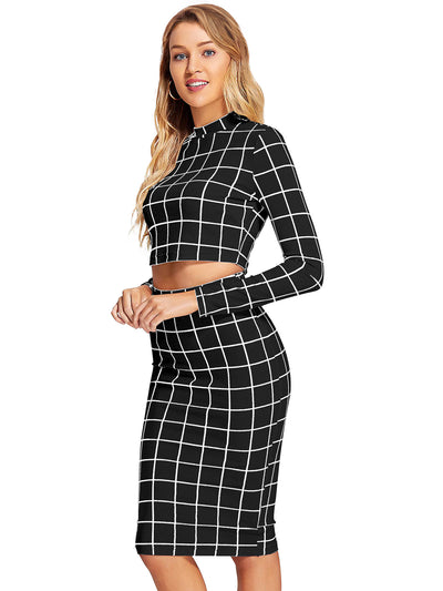 Odette Black Knit Fabric Stitched Co Ord Set For Women