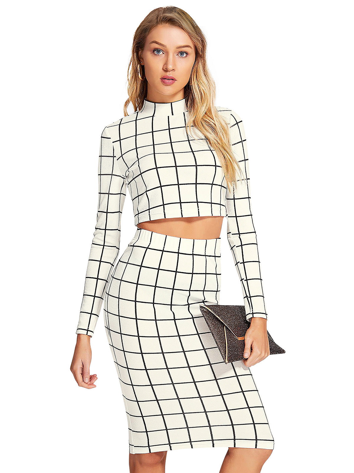 Odette White Knit Fabric Stitched Co Ord Set For Women