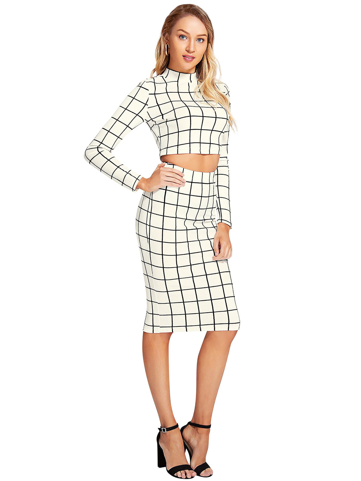 Odette White Knit Fabric Stitched Co Ord Set For Women