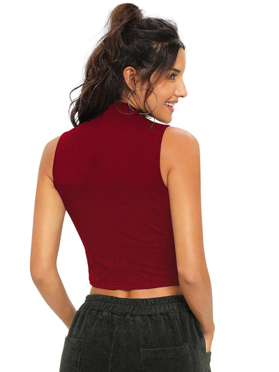Odette Maroon Knit Fabric Top For Women