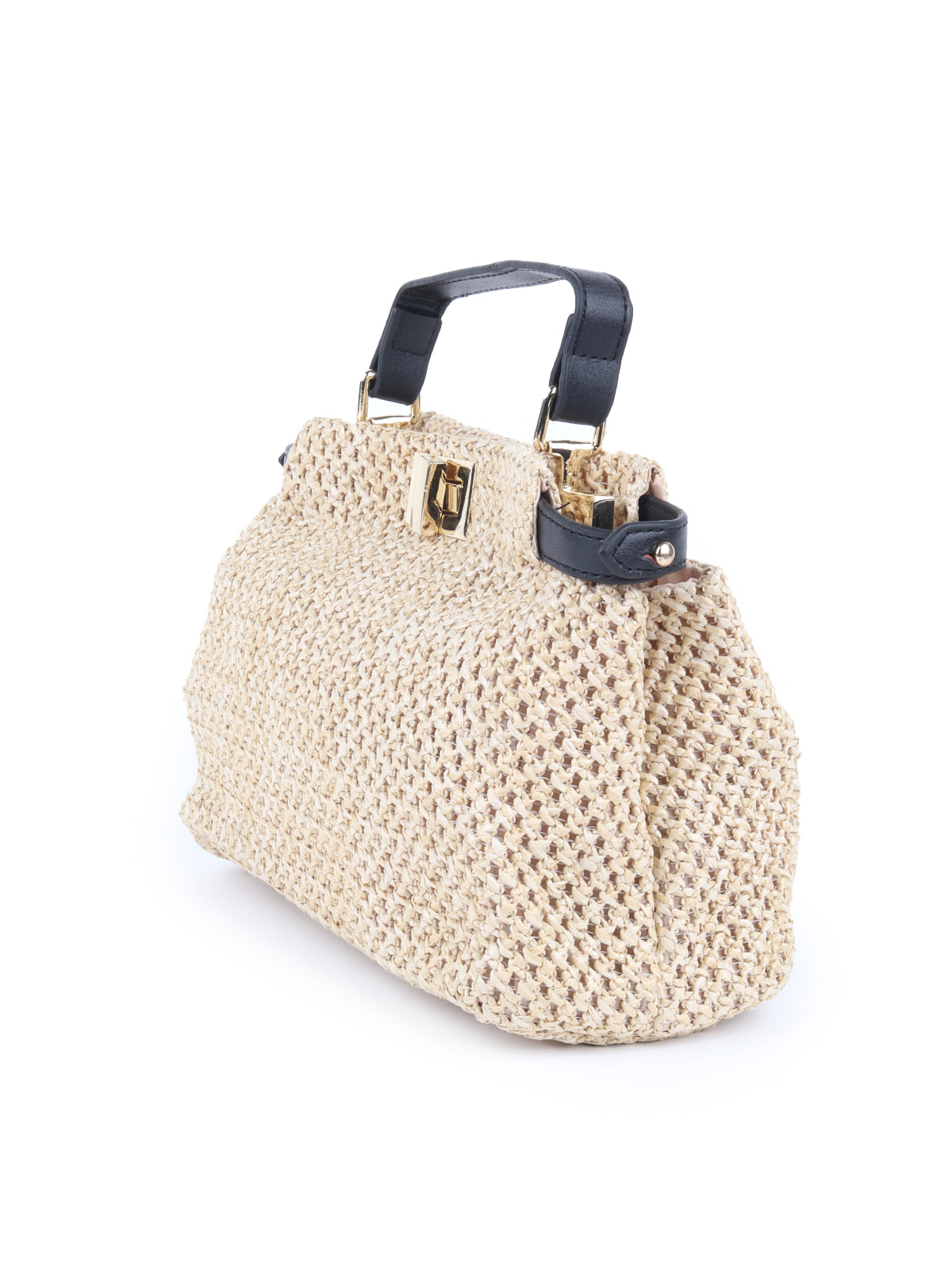 Odette Apricot Woven Clutch Bag For Women