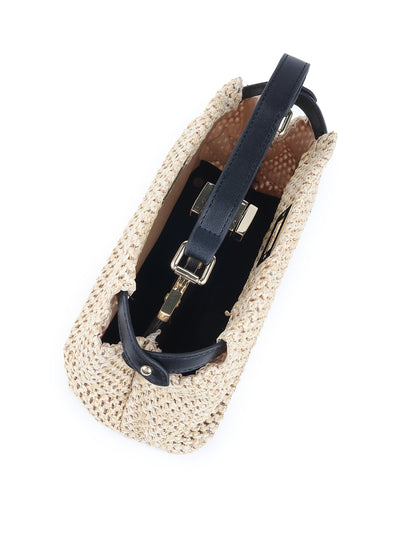 Odette Apricot Woven Clutch Bag For Women