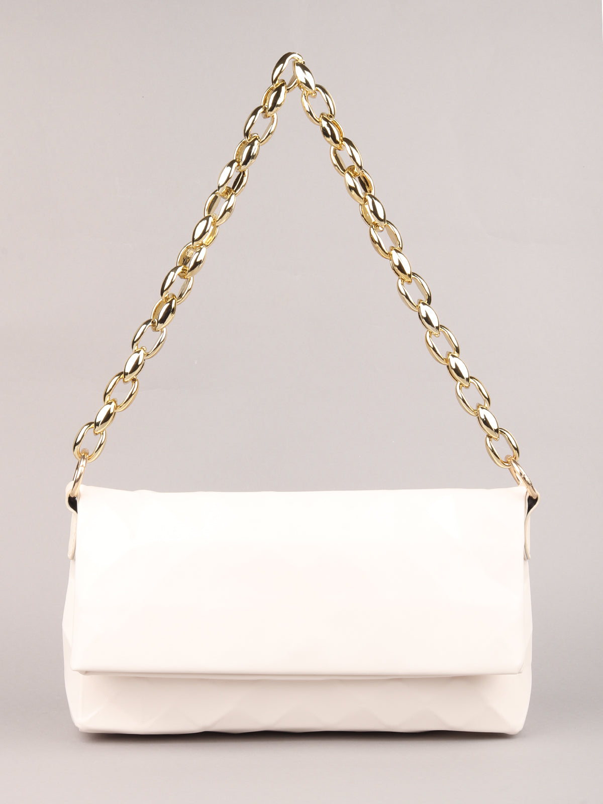 Odette White Patterned Clutch Bag For Women