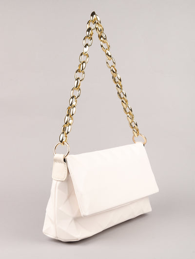 Odette White Patterned Clutch Bag For Women