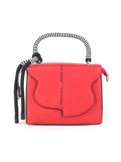 Odette Red Patterned Hand Bag For Women