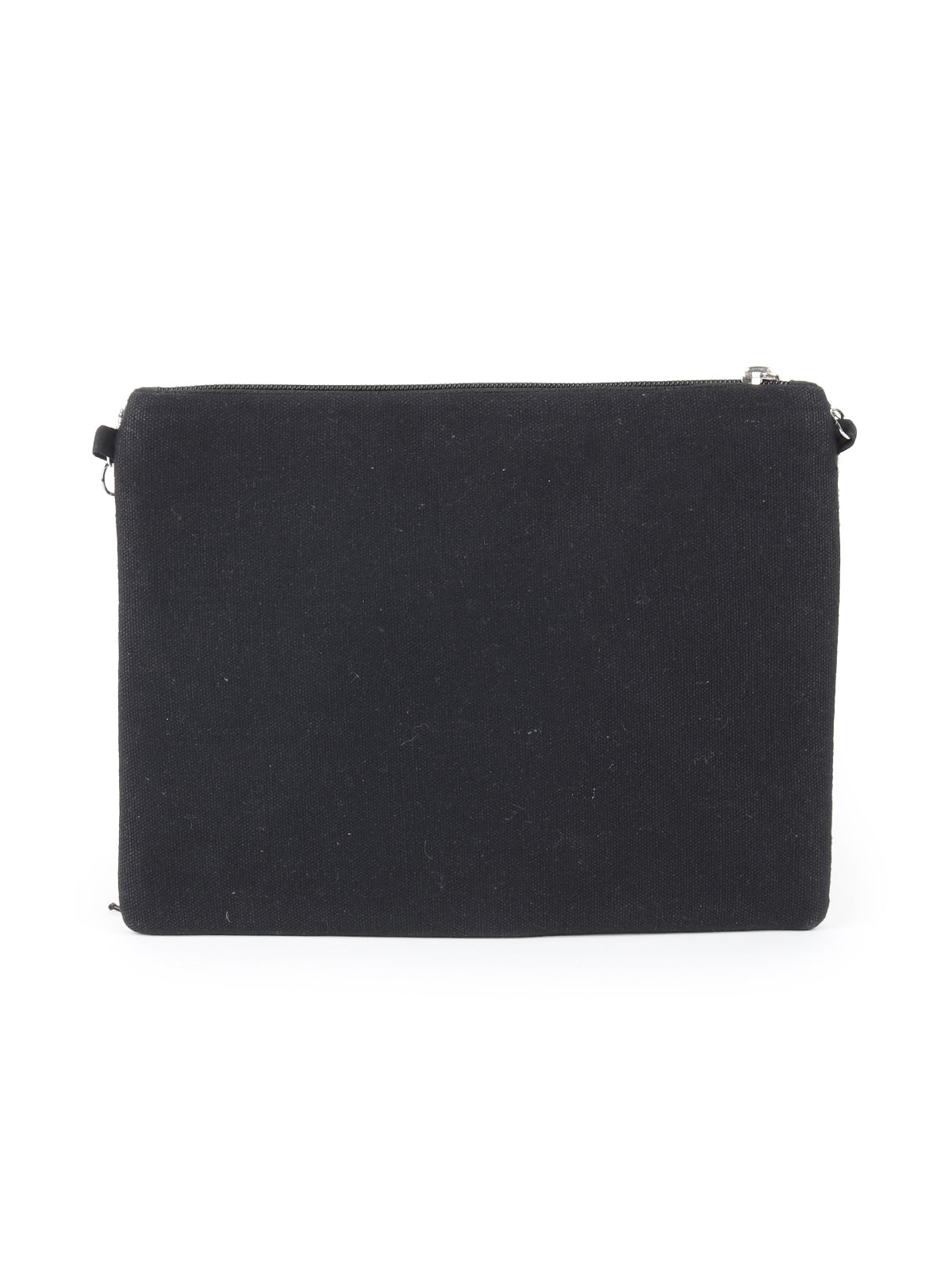 Odette Black Embellished Clutch Bag For Women