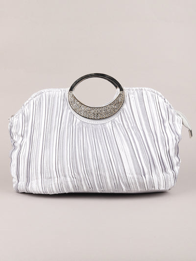 Odette Silver Patterned Clutch Bag For Women