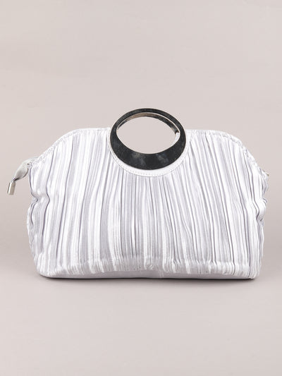Odette Silver Patterned Clutch Bag For Women