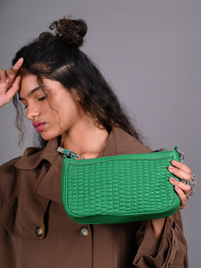 Odette Green Patterned Clutch Bag For Women
