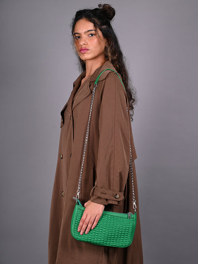 Odette Green Patterned Clutch Bag For Women