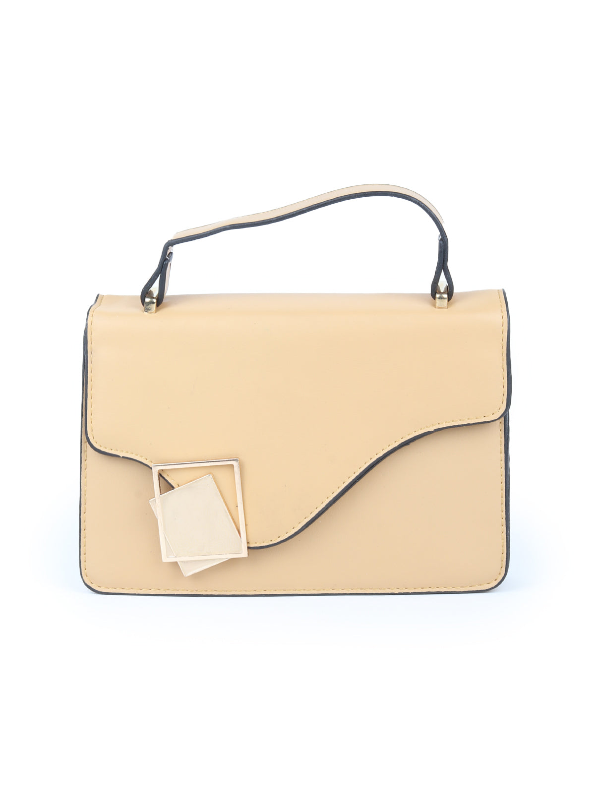 Odette Beige Patterned Hand Bag For Women