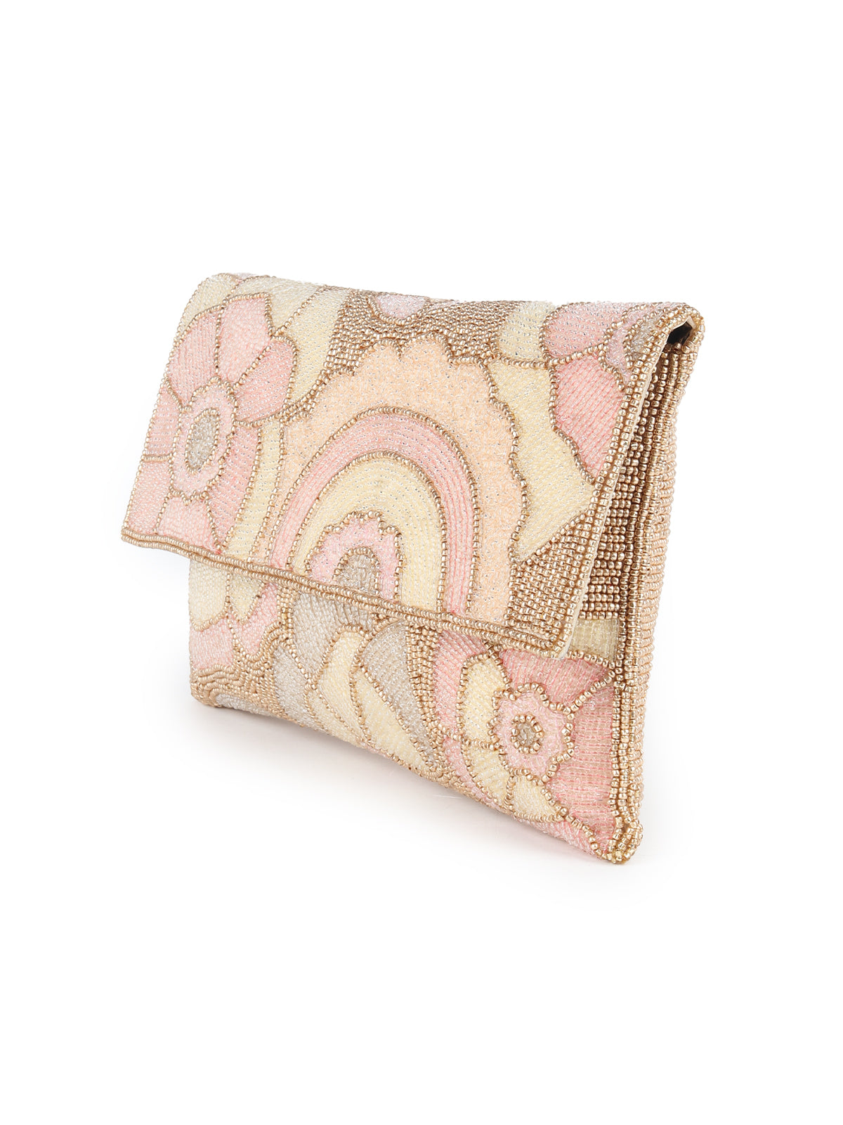 Odette Multicolor Beads Embroidered Clutch for Women