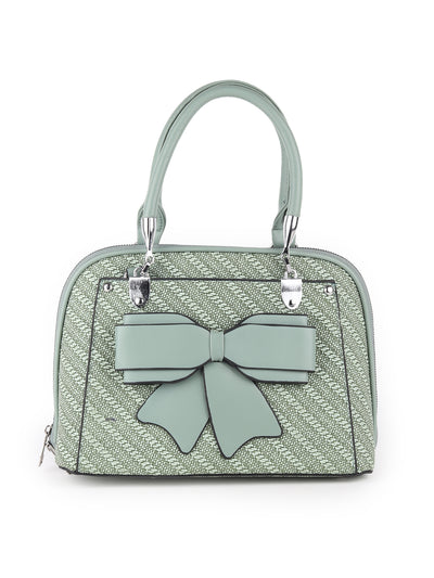 Odette Green Big Bow Textured Hang Bag for Women
