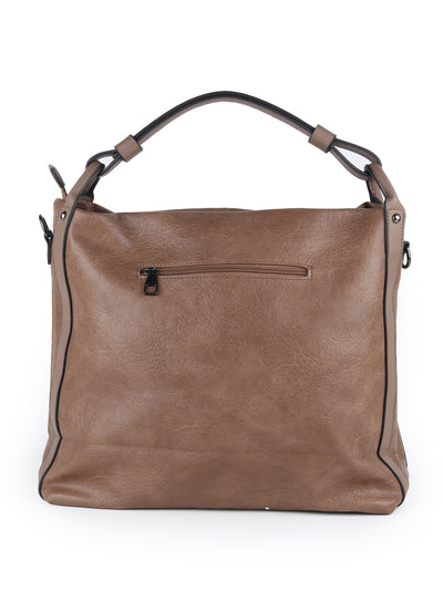 Odette Brown Textured Tote Bag for Women