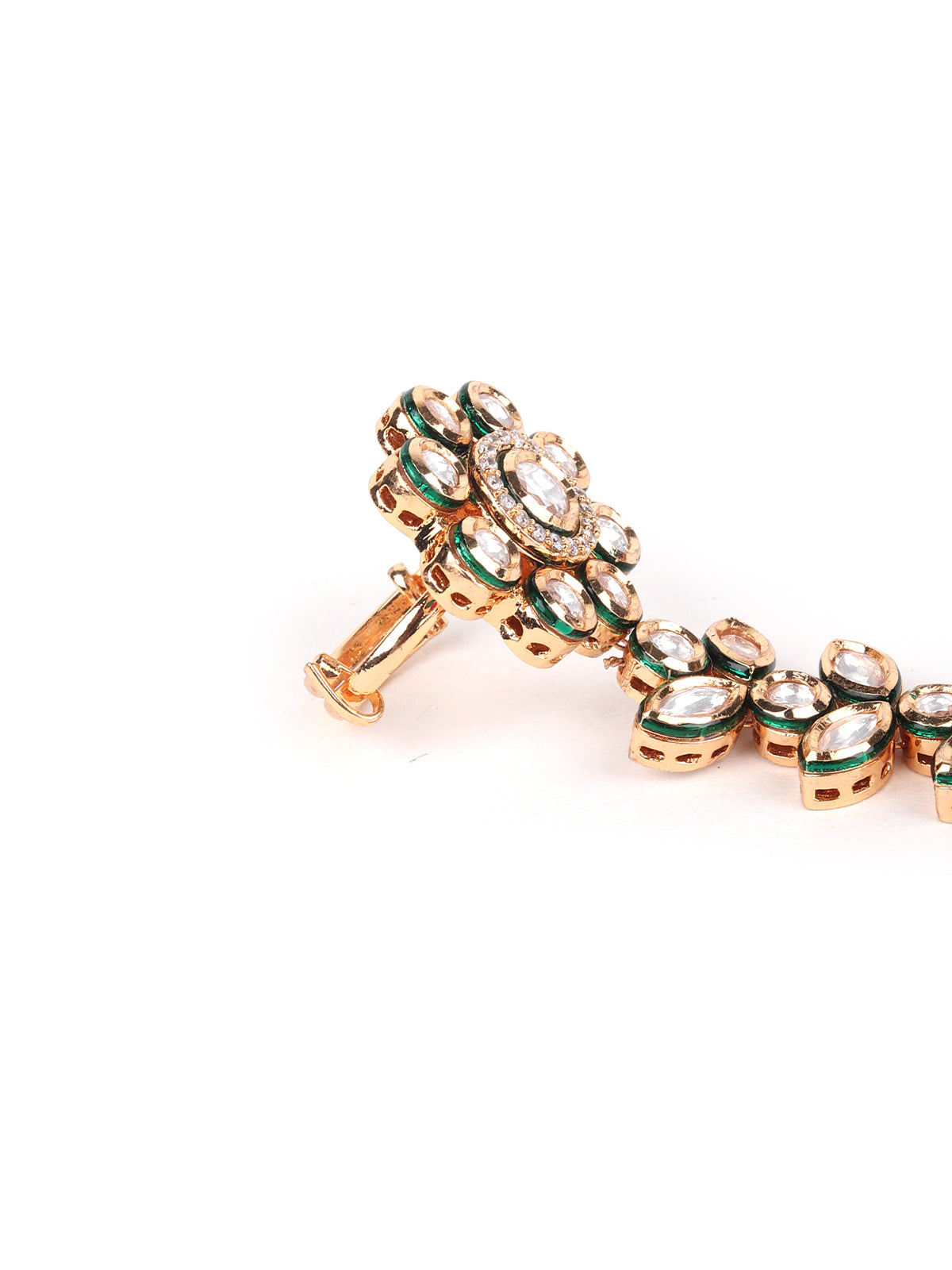 Odette White Kundan Ring Bracelet for Women