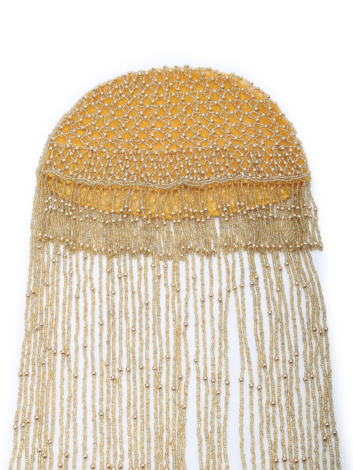 Odette Golden Tasseled Tribal Hair Cap For Women