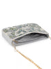 Odette Grey Fabric Beads Clutch For Women