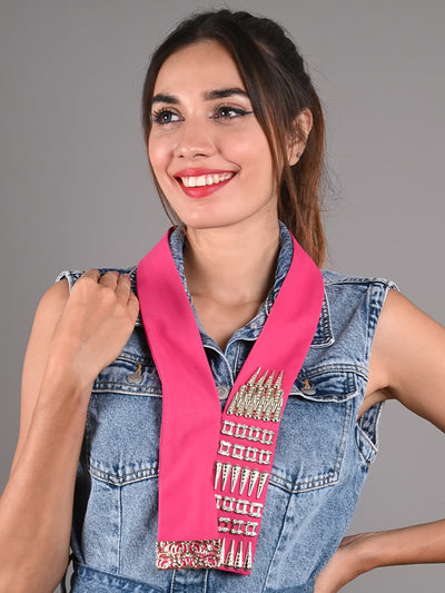 Odette Magenta Pink Embellished Collar for Women