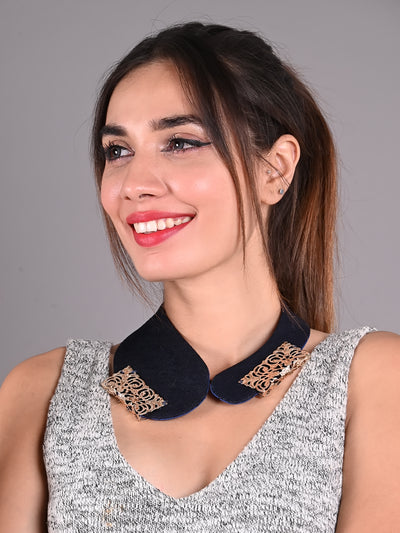 Odette Royal Blue Embellished Collar for Women