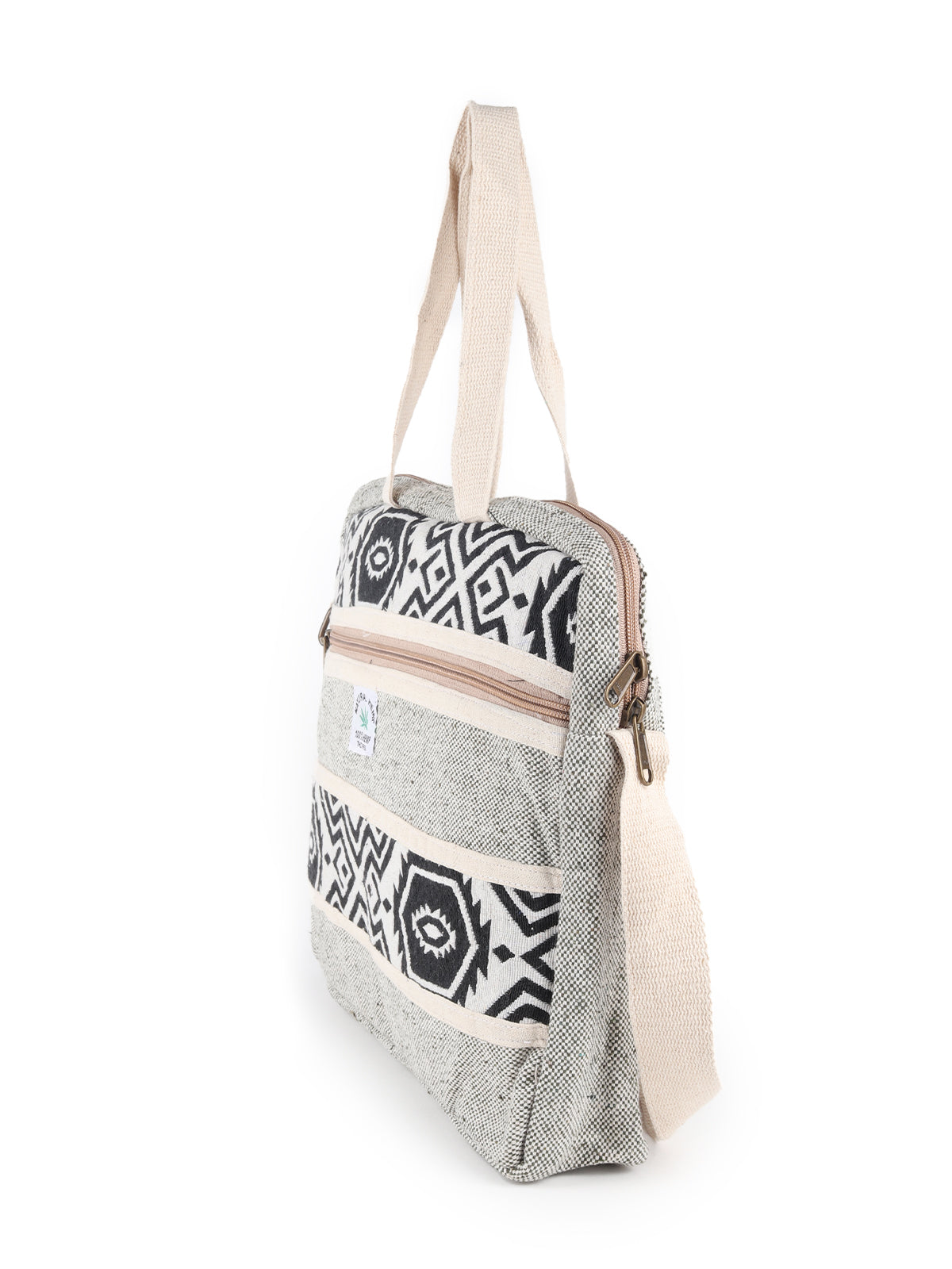 Odette Off White Woven Laptop Bag for Women