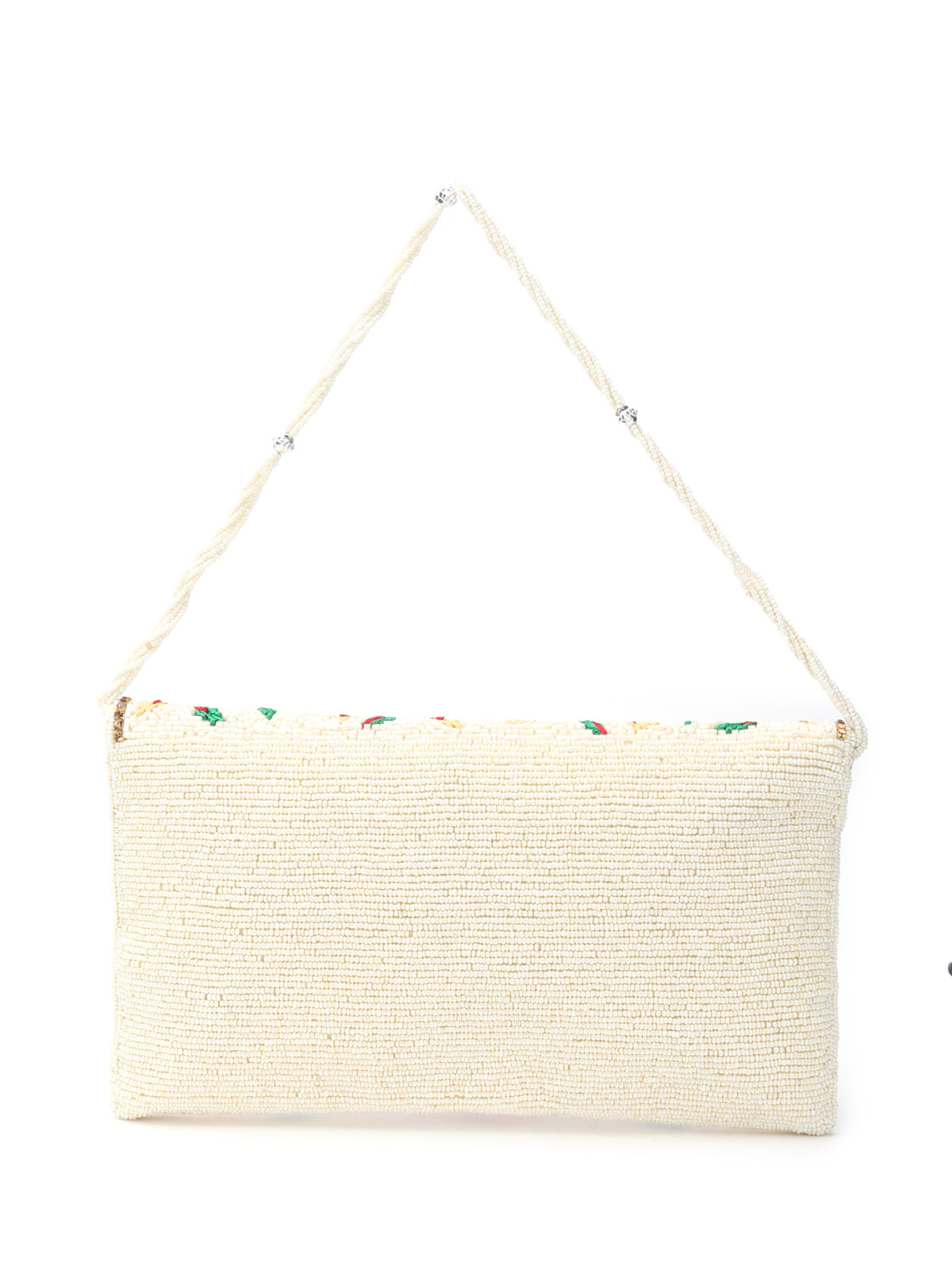 Odette White Fabric Clutch For Women