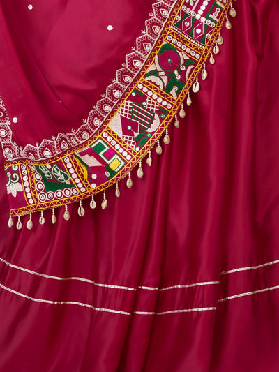 Embroidery Pink Satin Silk Semi Stitched Lehenga With Unstitched Blouse