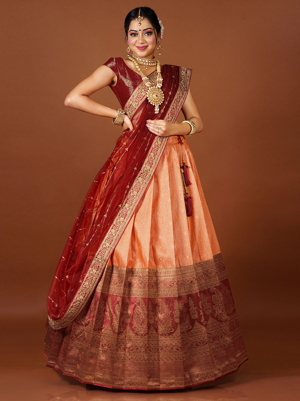 Yellow Maroon Designer Lehenga Choli – Dailybuyys