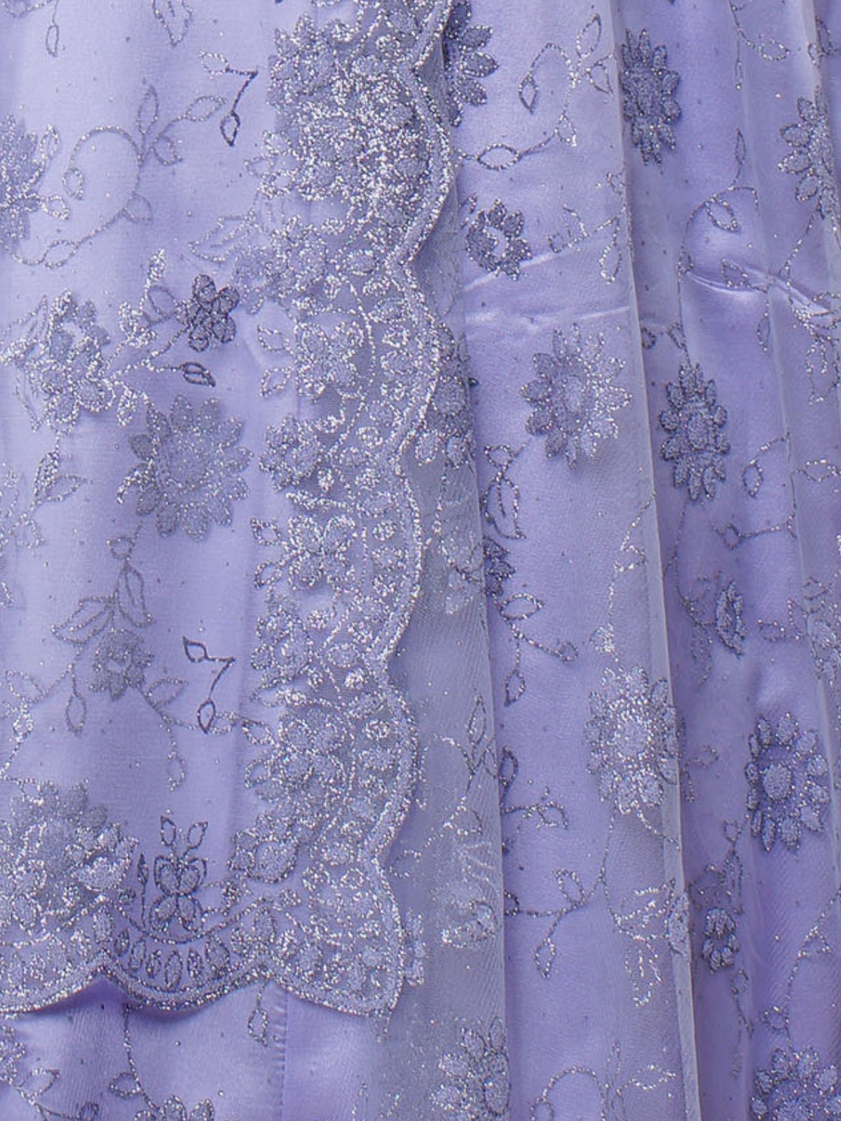 Odette Lavender Net  Embroidered Stitched Gown  for Women