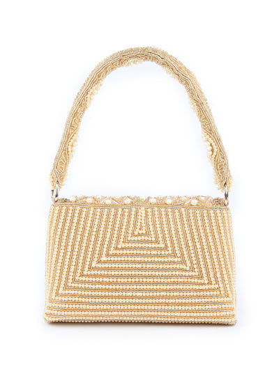 Odette Gold Beads Embroidered Clutch for Women