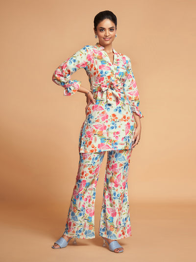 Multicolor Rayon Printed Stitched Co Ord