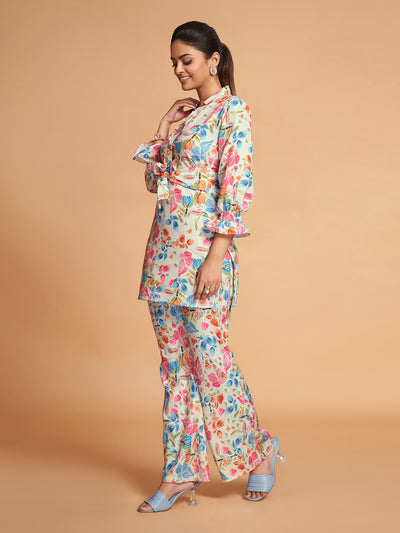 Multicolor Rayon Printed Stitched Co Ord