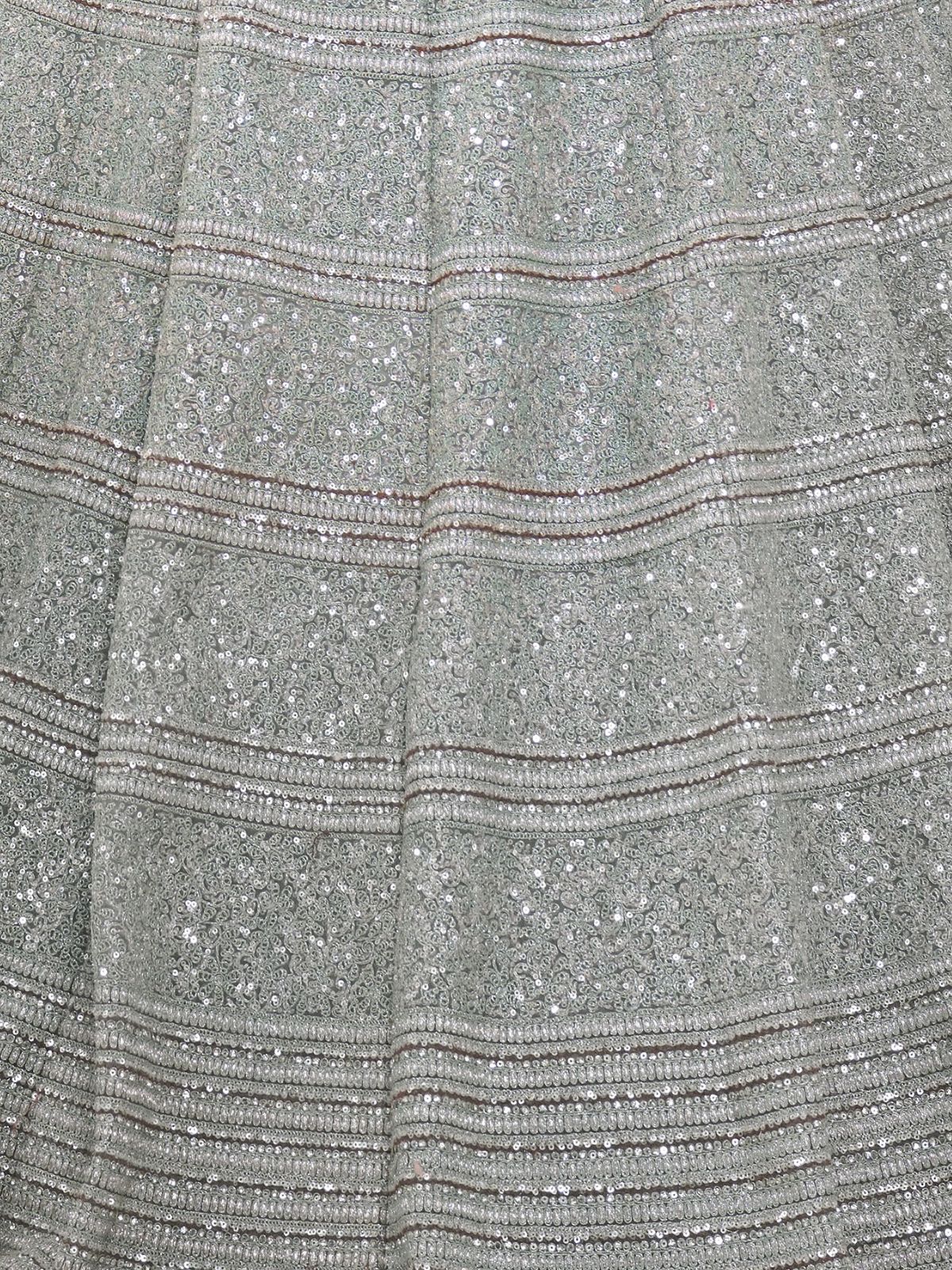 Odette Grey Soft Net Embroidered Semi Stitched Lehenga With Unstitched Blouse For Women