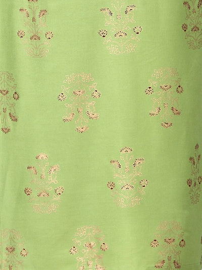 Odette Light Green Embroidered Rayon Stitched Kurta Set For Women