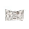 Odette White Pearl Beaded And Silver Rhinestone Clutch.