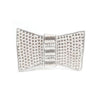 Odette White Pearl Beaded And Silver Rhinestone Clutch.