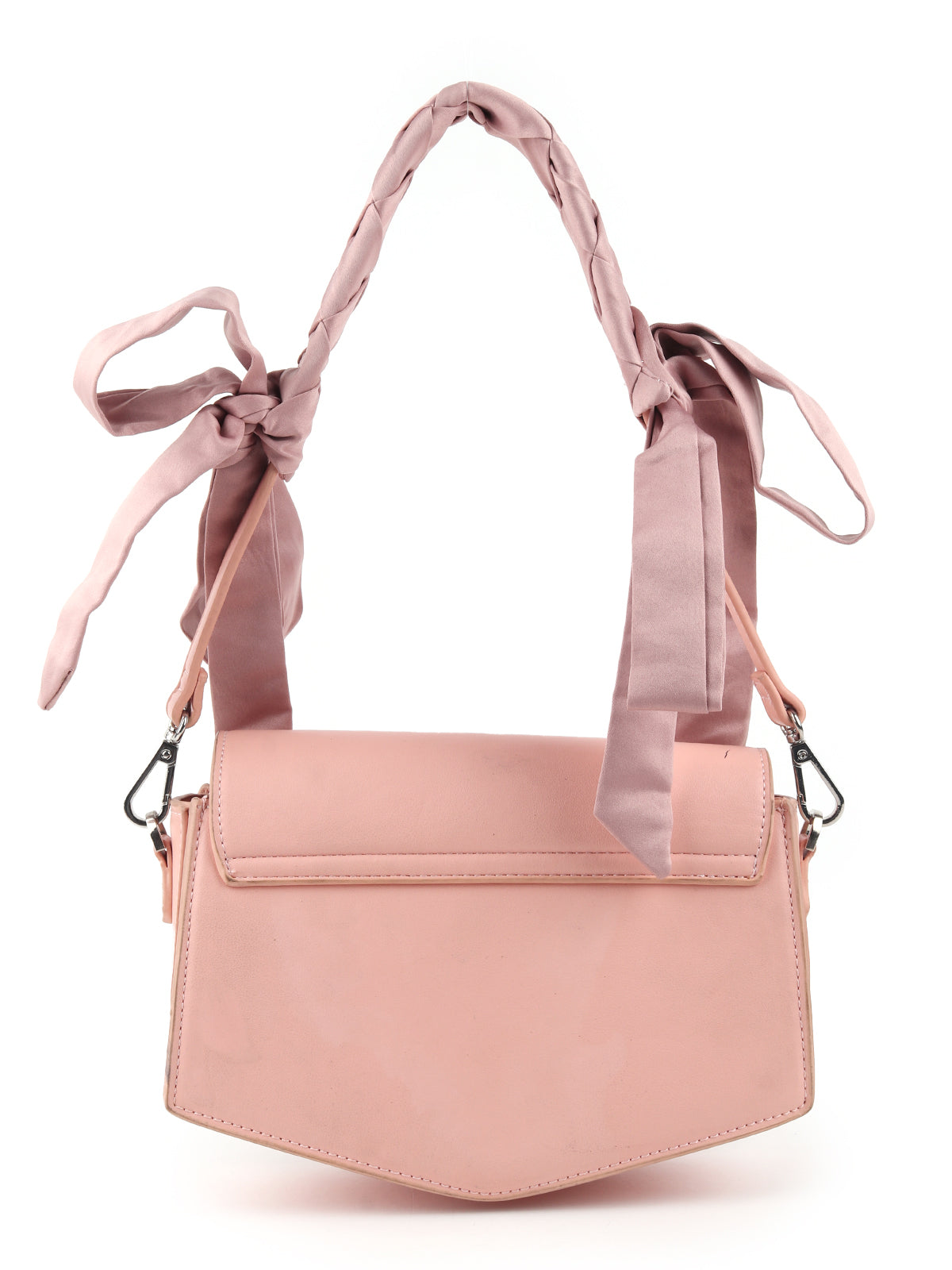 Odette Women Light Pink Embellished Sling Bag With Stylish Handle
