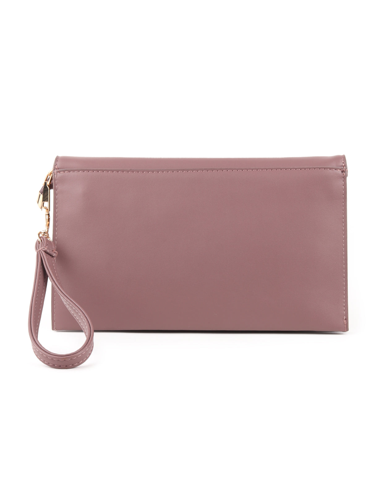 Odette Mauve Snake Textured Solid Sling Bag/Clutch For Women