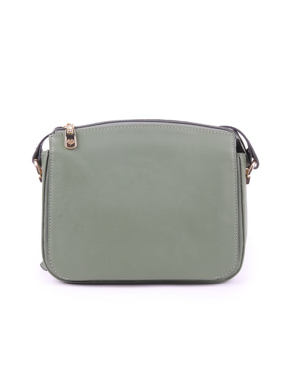 Odette Green Solid Sling Bag For Women