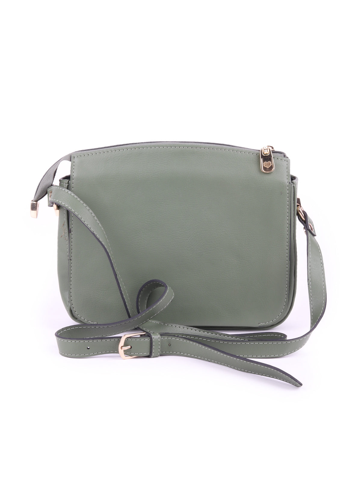 Odette Green Solid Sling Bag For Women